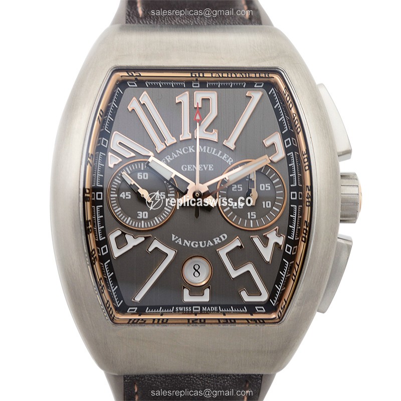 Classic Elegance Awaits: Franck Muller V 45 VANGUARD Replica in Stainless Steel & Gray Dial Watch