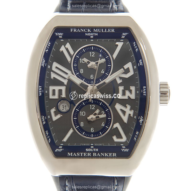 Classic Franck Muller Vanguard MB SC DT in Stainless Steel — Automatic Movement & Grey Dial Watch
