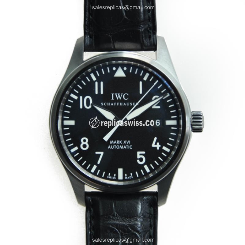 Classic IWC IW325501 PILOTS Automatic Replica | Black Alligator Strap | Sapphire Crystal Watch