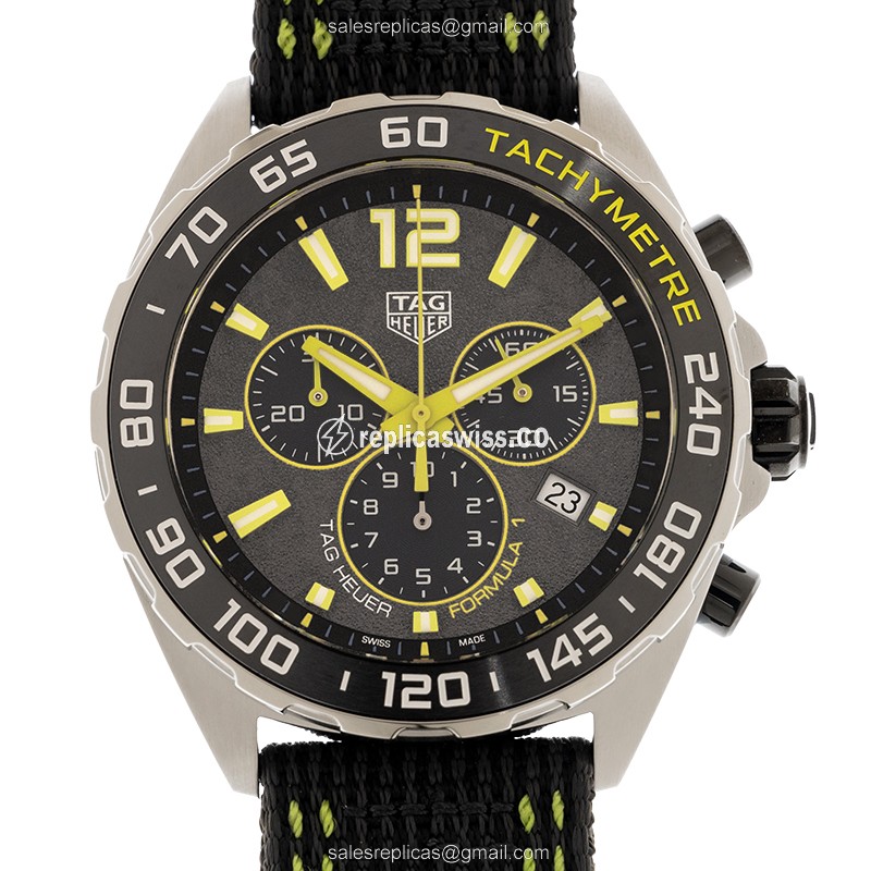 Classic Tag Heuer F1 Replica with Gray Dial Stainless Steel Case, Automatic Movement Canvas