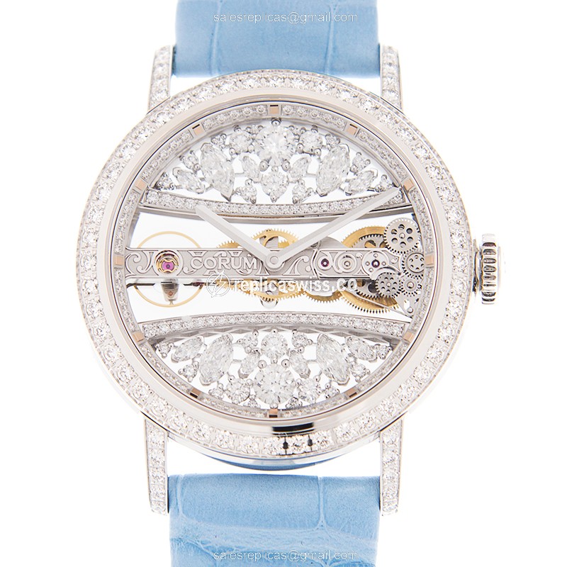 Corum 113.000.69/0F06 Golden Bridge Replica, 18kt White Gold Case, Sapphire Crystal Watch