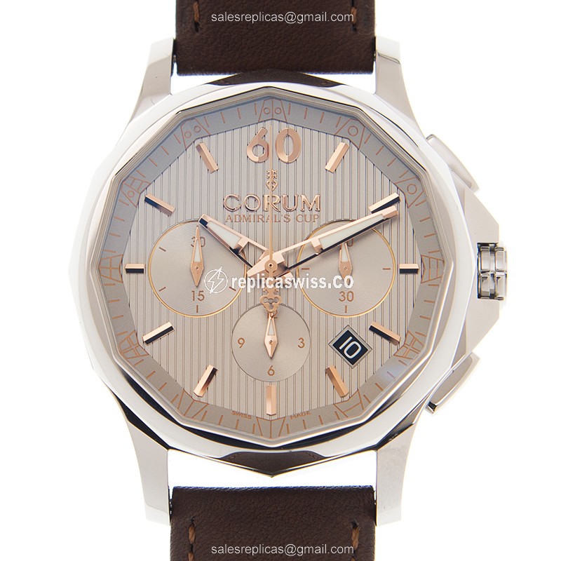 Corum Admiral Cup Steel Case Replica Watch with Automatic Movement & Silver Dial