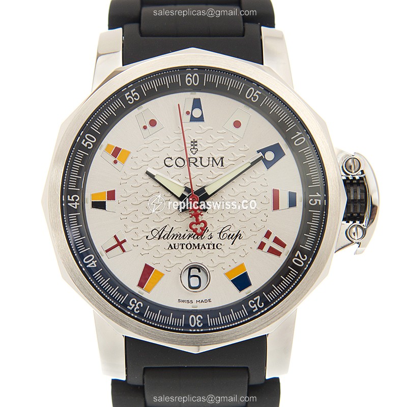 Corum Admiral's Cup Automatic Silver Dial | Steel Case | Rubber Strap Watch