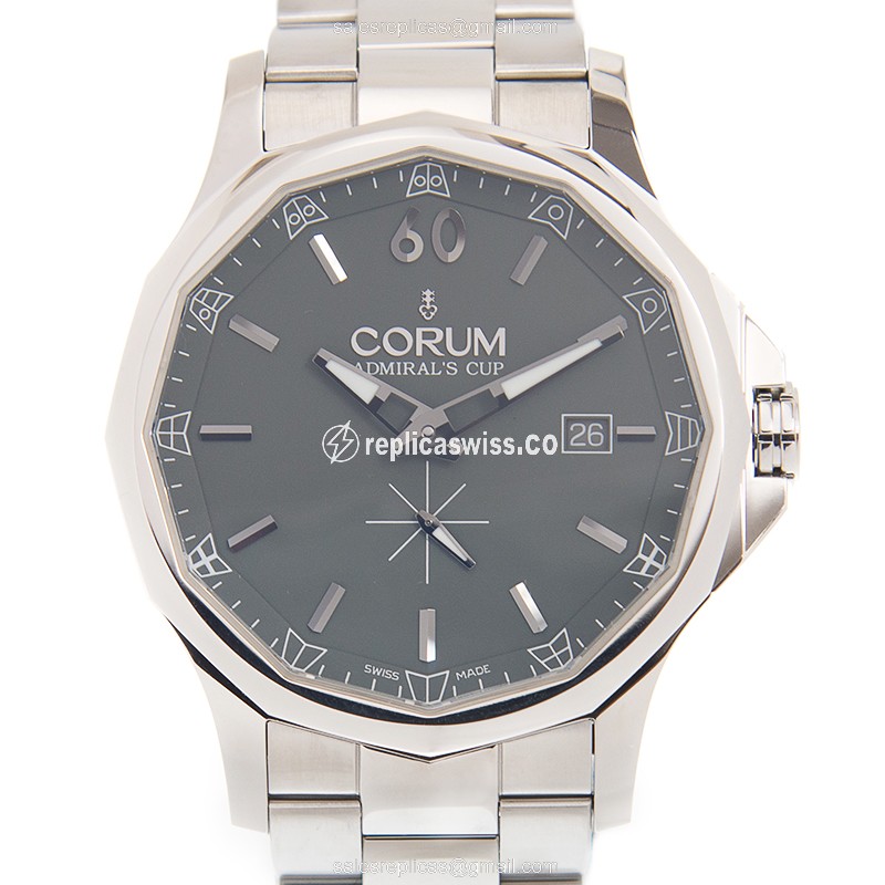 Corum Admiral's Cup Replica with Automatic Movement & Silver Steel Case Watch