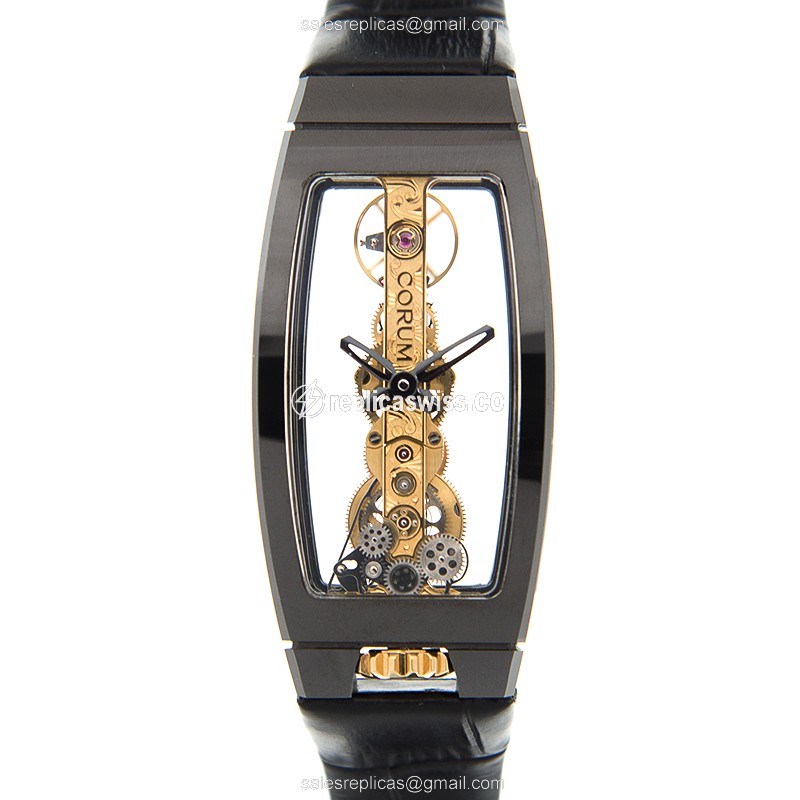 Corum Bridge Replica Watch | Automatic Movement, Ceramic Case, Skull Dial