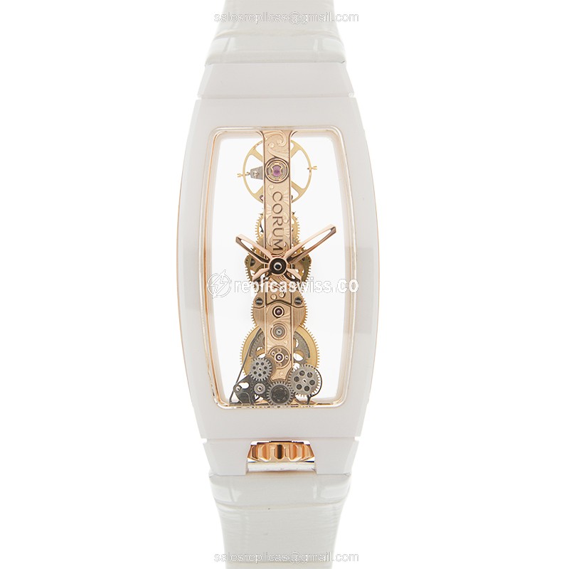 Corum Bridge Replica Watch | Automatic Movement, Ceramics Case, Skull Dial
