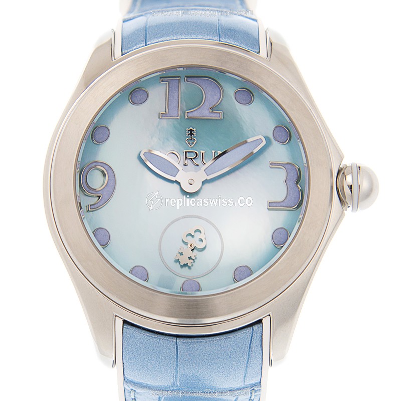 Corum Bubble Replica in Blue Steel Case & Automatic Movement, Alligator Strap Watch