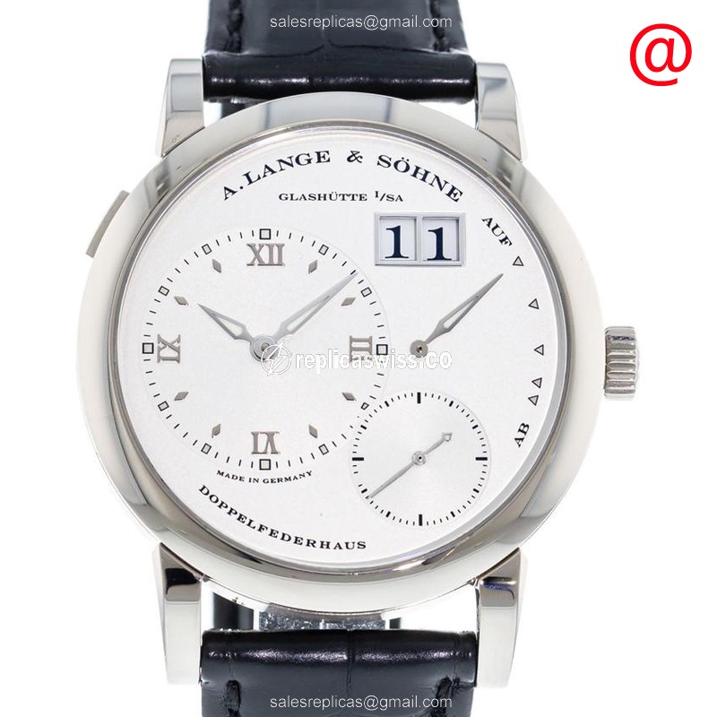 Elegant A Lange & Sohne LANGE 1 Replica in 18kt Gold, Manual Wind, White Dial & Black Alligator