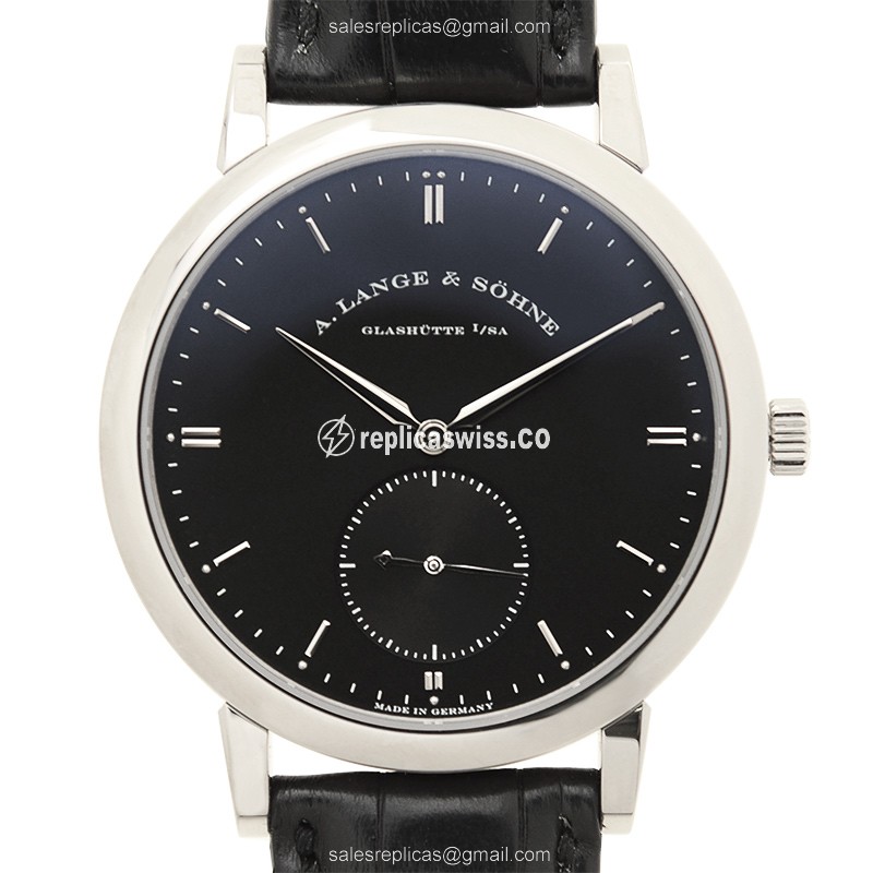 Elegant A Lange & Sohne SAXONIA Replica in 18kt Gold, Automatic Movement & Black Dial Watch