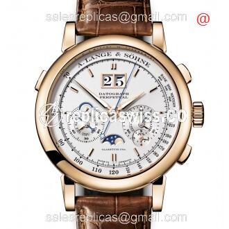 Elegant A Lange & Sohne SAXONIA Replica in 18kt Gold, Manual Wind Movement & White Dial Watch