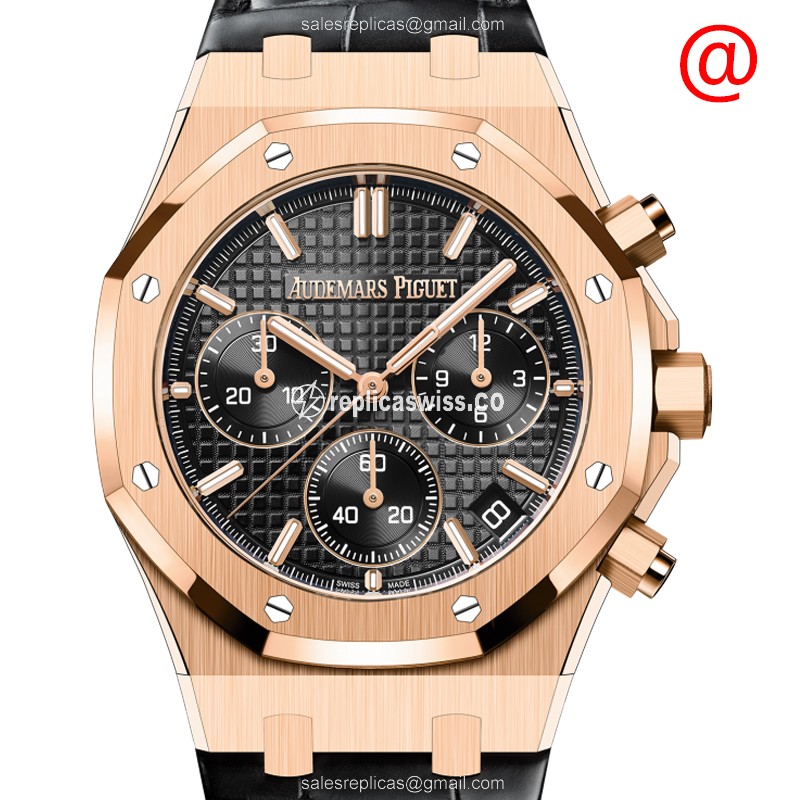Elegant Audemars Piguet 26240OR.OO.D002CR.01 Rose Gold Replica, Automatic Movement & Black Dial