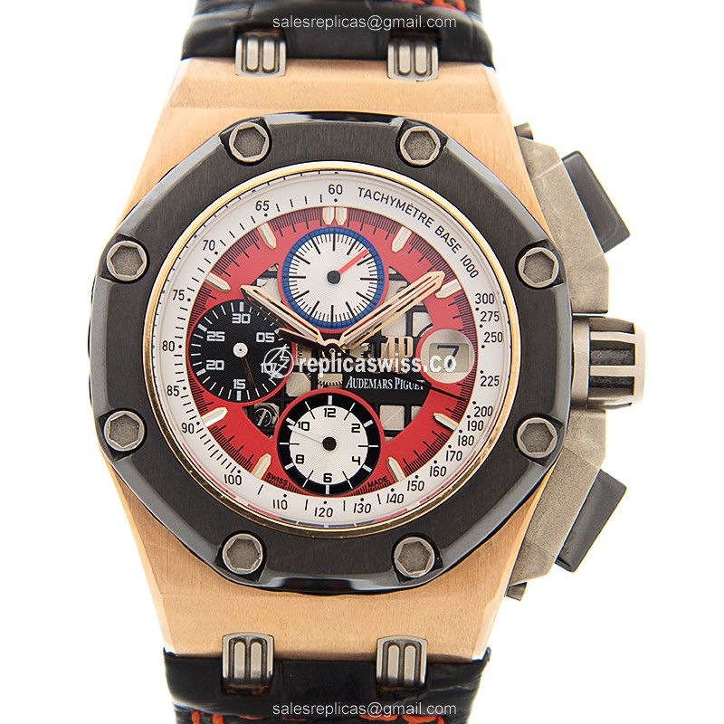 Elegant Audemars Piguet 26284RO.OO.D002CR.01 Replica in Red Dial 18kt Rose Gold Case Watch