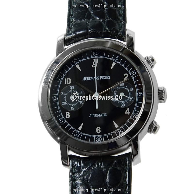 Elegant Audemars Piguet Classique Replica in Black Dial & Stainless Steel Case, Automatic Movement