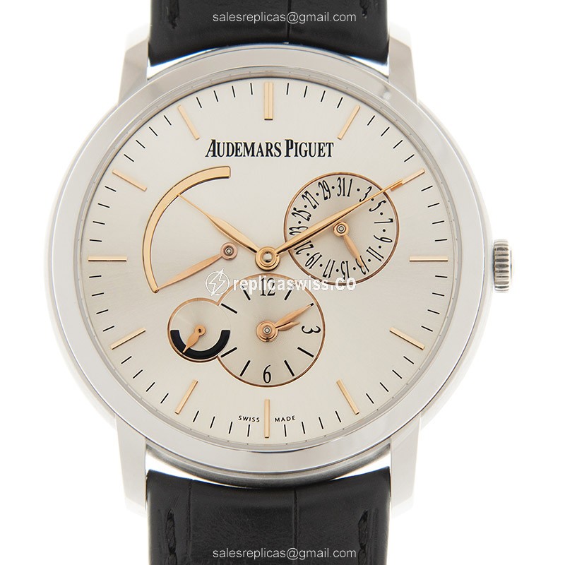 Elegant Audemars Piguet Jules Audemars Replica in 18kt Gold Case, Automatic Movement, Silver Dial