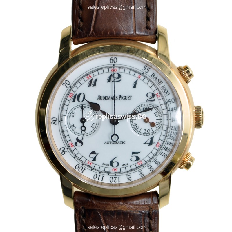 Elegant Audemars Piguet Jules Audemars Replica in 18kt Rose Gold, Automatic Movement, White Dial &