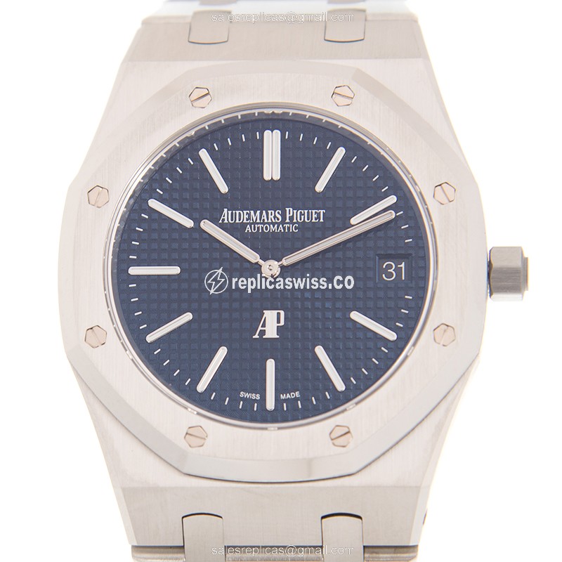 Elegant Audemars Piguet Royal Oak Automatic Replica in Steel Case & Blue Dial Watch