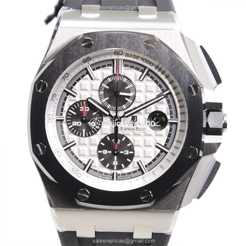 Elegant Audemars Piguet ROYAL OAK OFFSHORE Replica with Automatic Movement Silver Dial Watch