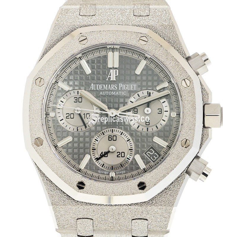 Elegant Audemars Piguet ROYAL OAK Replica in 18kt Gold, Automatic Movement & Silver Clasp, Gray