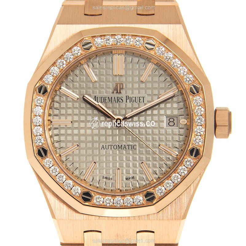 Elegant Audemars Piguet Royal Oak Replica in 18kt Gold & Gray Dial, Automatic Movement Watch