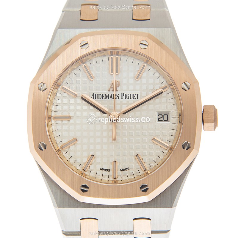 Elegant Audemars Piguet Royal Oak Replica in 18kt Steel Case & Silver Dial, Automatic Movement Watch
