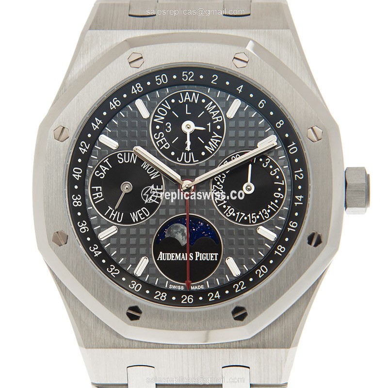 Elegant Audemars Piguet Royal Oak Replica in Titanium Case with Automatic Movement Dark Grey