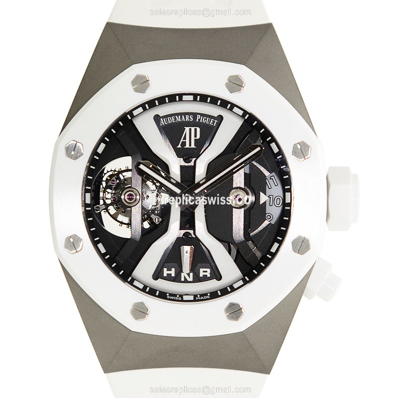 Elegant Audemars Piguet Royal Oak Replica with Manual Wind Movement, Titanium Case, Black Dial