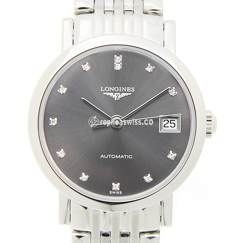 Elegant Black Dial Automatic Replica Longines L4.309.4.78.6, Stainless Steel Case & Silver Band