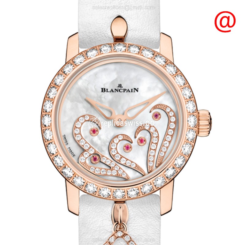 Elegant Blancpain 0063B-2954-63A Replica in 18kt Rose Gold with White Dial & Automatic Movement