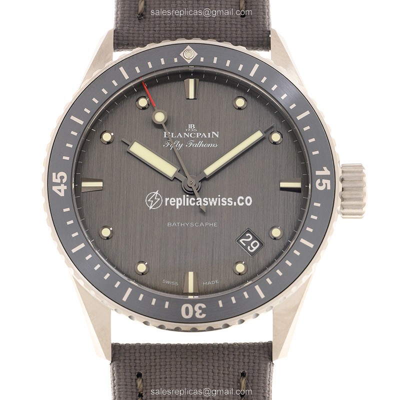 Elegant Blancpain 5000-1210-G52A Titanium Replica Watch | Automatic Movement, Gray Dial