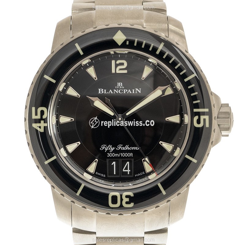 Elegant Blancpain 5050-12B30-98 Fifty Fathoms Replica with Automatic Movement & Sleek Titanium Case