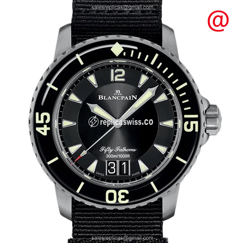 Elegant Blancpain 5050-12B30 FIFTY FATHOMS Replica with Automatic Movement Black Dial on