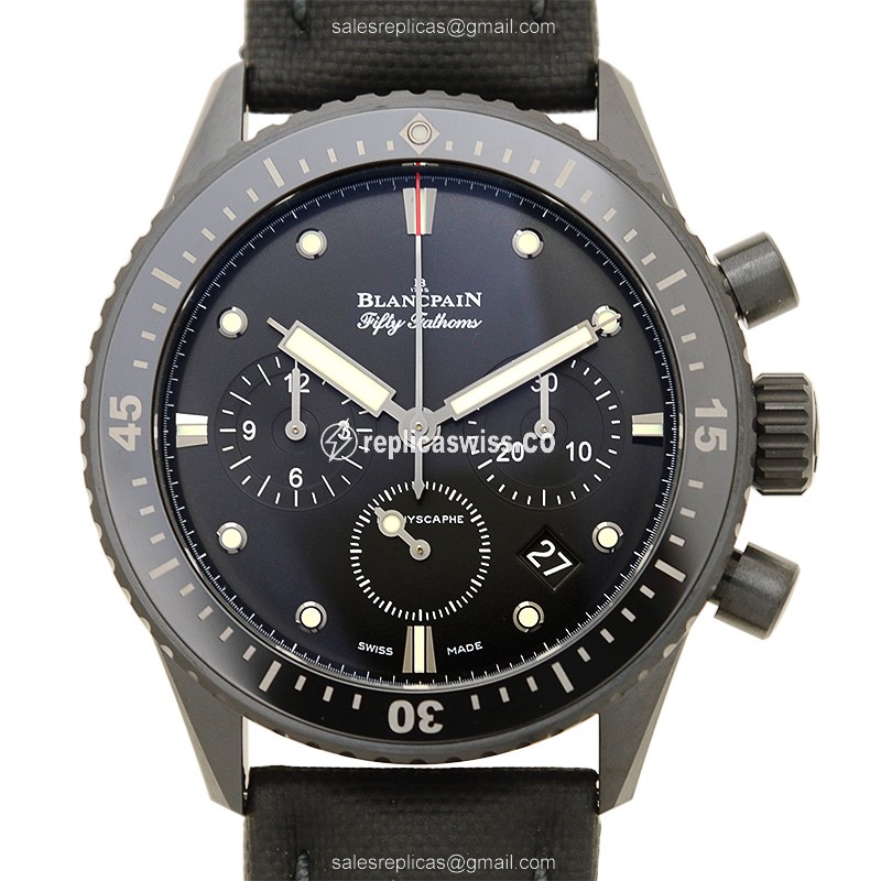 Elegant Blancpain 5200-0130-B52A Fifty Fathoms Replica with Black Ceramic Dial & Automatic Movement