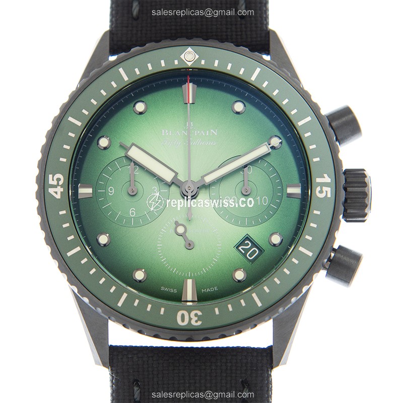 Elegant Blancpain 5200-0153-B52A Replica Watch | Automatic Movement, Green Dial, Stainless Steel