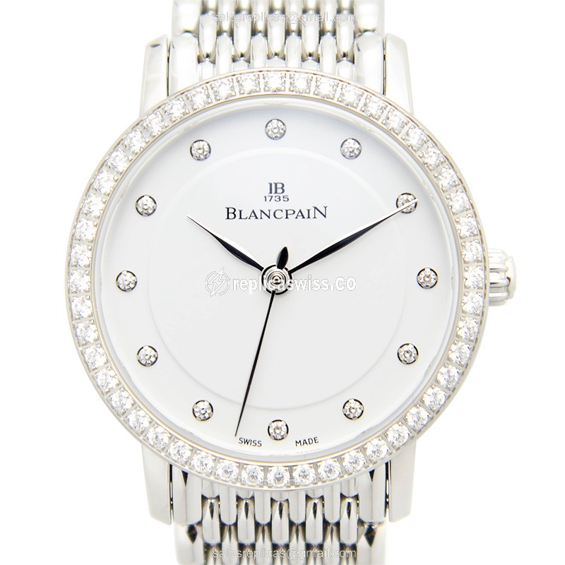Elegant Blancpain 6102-4628A-MMB Ultraplate Replica with White Dial Stainless Steel Case Watch