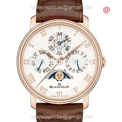 Elegant Blancpain 6656-3642-55B CLASSIQUE Replica with Automatic Movement 18kt Beige Gold Case