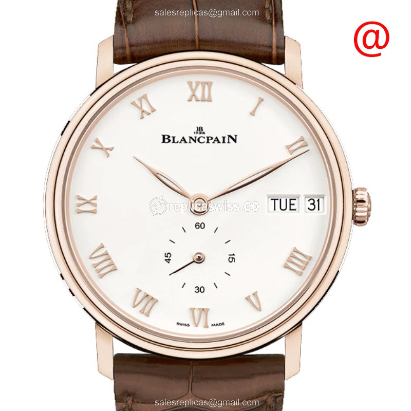 Elegant Blancpain CLASSIQUE 6652-3642-55B Replica, Automatic, 18kt Rose Gold Case & White Dial Watch