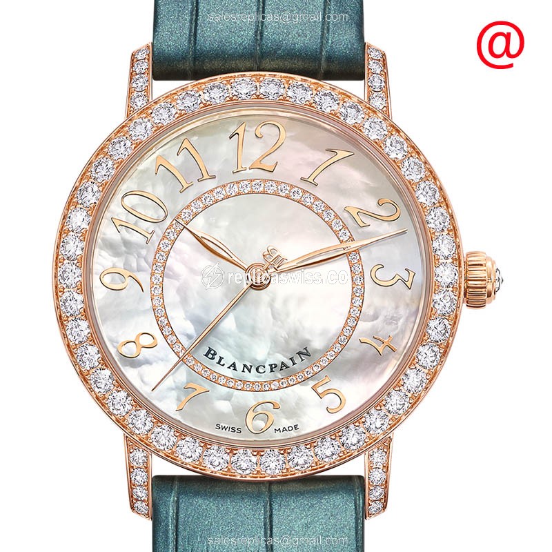 Elegant Blancpain Ladybird Replica in 18kt Rose Gold, Automatic Movement, White Dial Watch