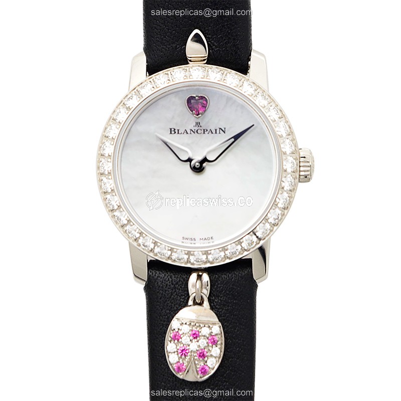 Elegant Blancpain Ladybird Replica in 18kt White Gold, Automatic Movement, Silver Dial Watch