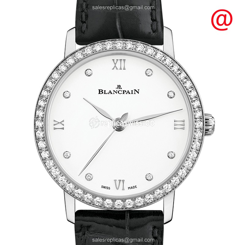 Elegant Blancpain Villeret Automatic Replica, White Dial, Alligator strap, Sapphire Crystal Watch