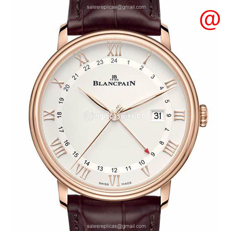 Elegant Blancpain Villeret Replica in 18kt Rose Gold, Automatic Movement & White Dial Watch