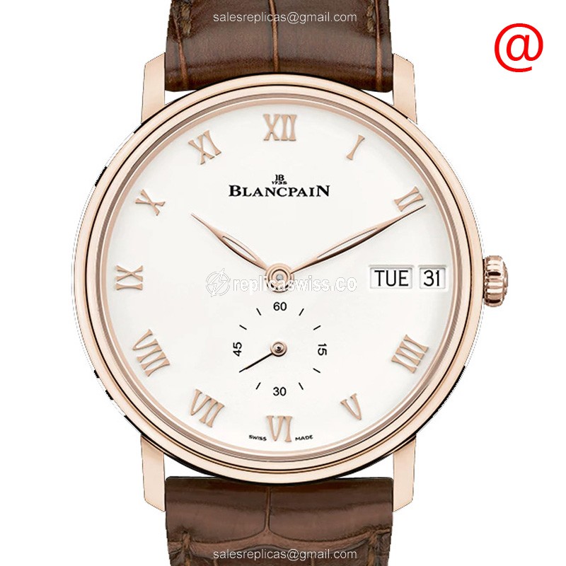 Elegant Blancpain Villeret Replica in 18kt Rose Gold with Automatic Movement White Dial Watch