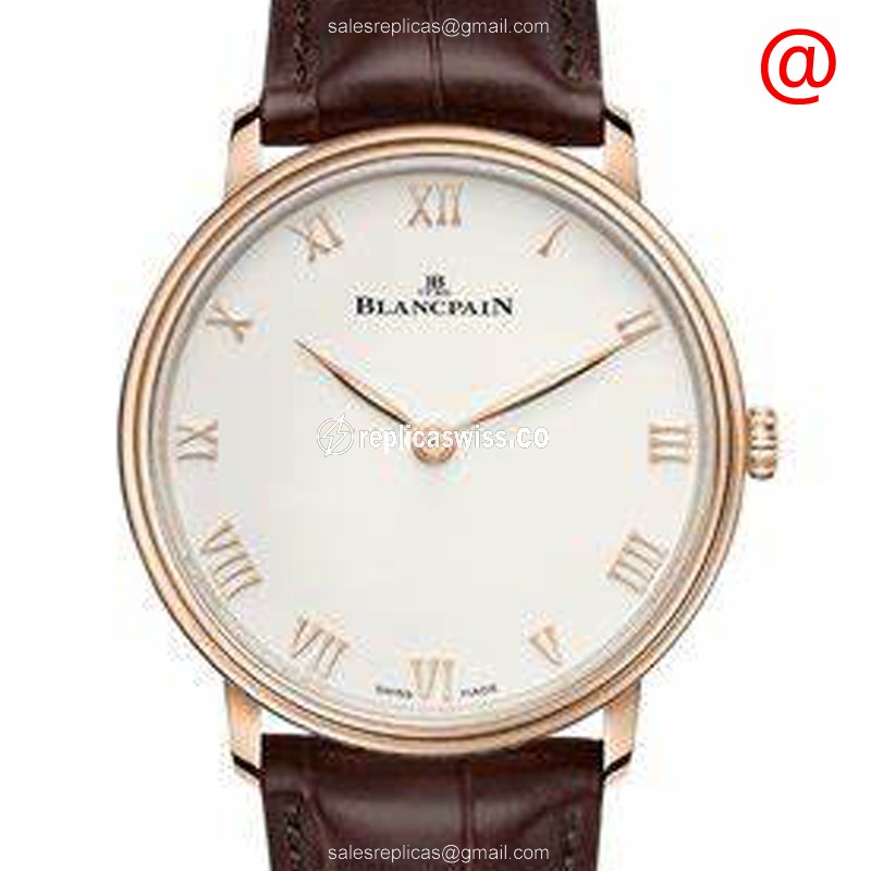 Elegant Blancpain Villeret Replica in 18kt Rose Gold with Automatic Movement White Dial Watch