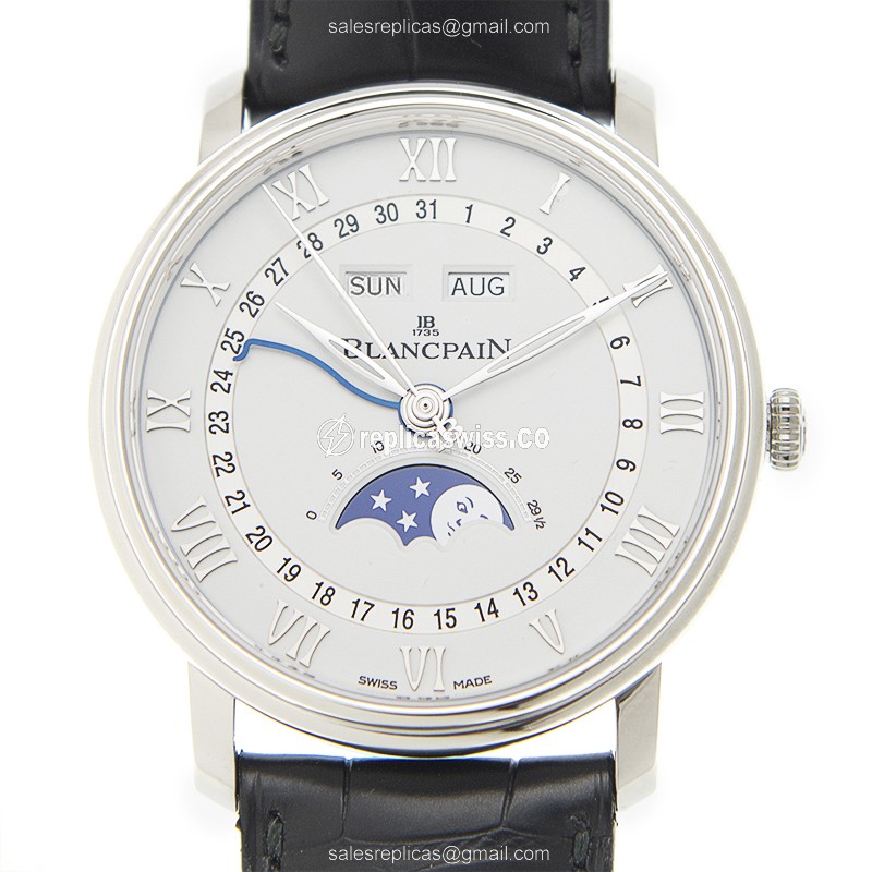 Elegant Blancpain Villeret Replica in Stainless Steel & White Dial, Automatic Movement Watch