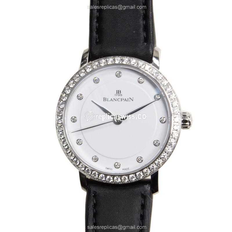 Elegant Blancpain Villeret Replica in White Dial & Stainless Steel Case, Automatic Movement Watch