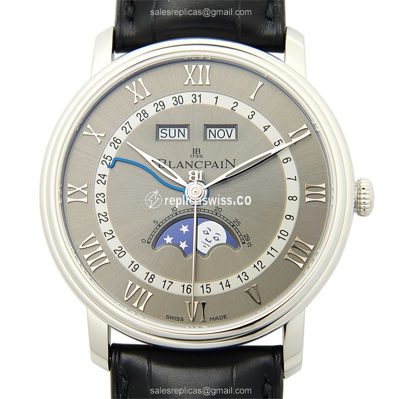 Elegant Blancpain Villeret Replica with Automatic Movement Gray Dial Watch