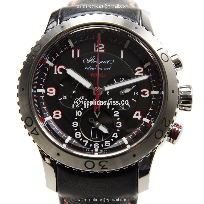 Elegant Breguet 3880ST/H2/3XV Type XXI Replica with Automatic Movement & Black Leather Strap Watch