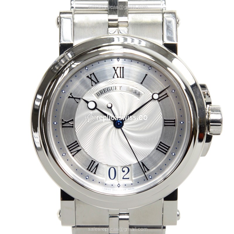 Elegant Breguet 5817ST/12/SV0 Marine Replica in Silver Dial Stainless Steel Case Watch