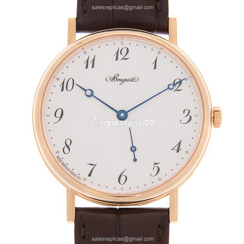 Elegant Breguet 7147BR/29/9U Classic Replica with Automatic Movement White Dial, 18kt Gold Case