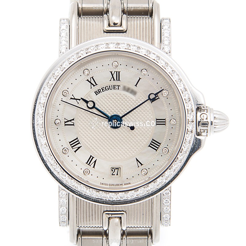 Elegant Breguet 8401BB/52 Marine Replica in 18kt Gold, Automatic Movement, White Dial Watch