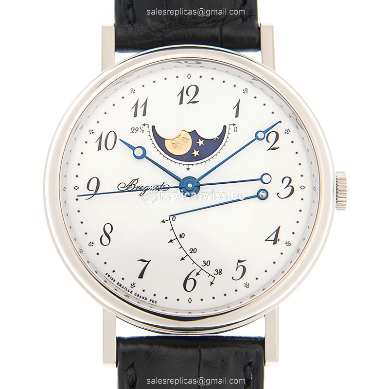 Elegant Breguet Classic 7787BB/29/9V6 Replica in 18kt White Gold with Automatic Movement White